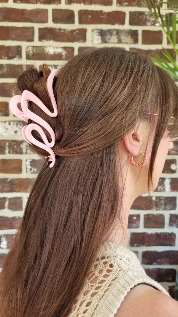 Haar klem klip roze krul geit boerin