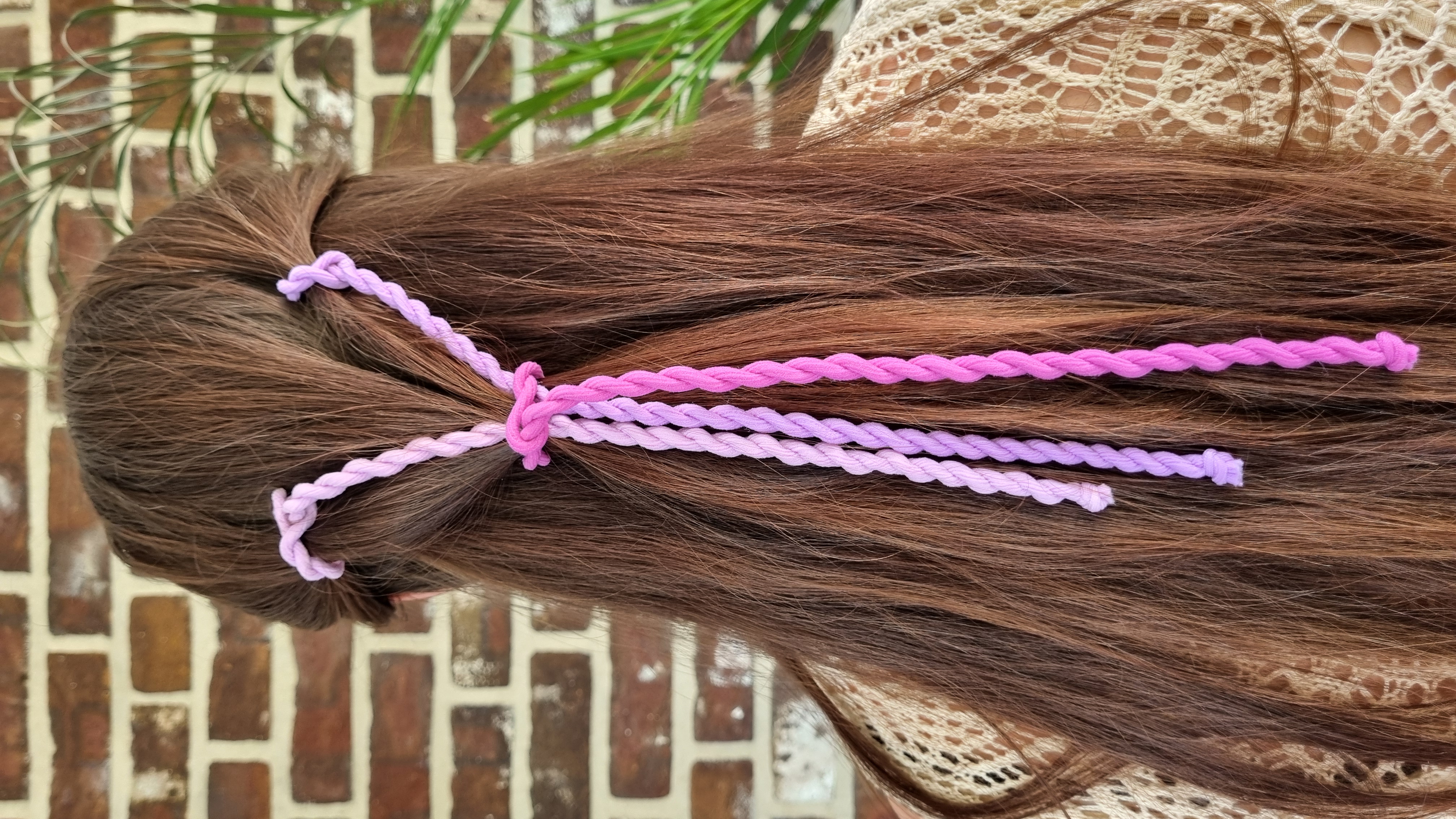 Licht paars donker elastiek touw geit boerin haren