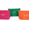 Clutch reis make-up tas groen fuchsia oranje geit boerin rits