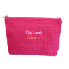 Clutch reismake-up tas fuchsia geit boerin