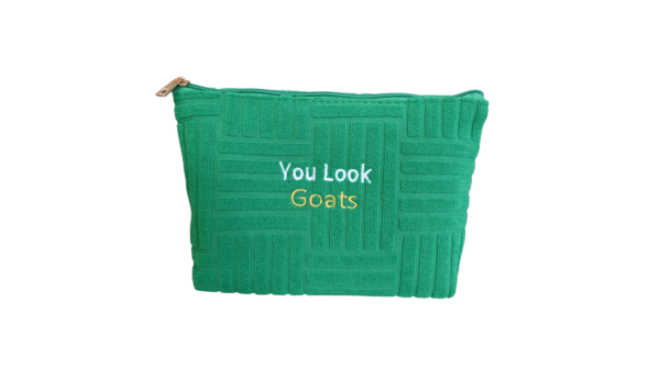 Clutch reismake-up tas groen geit boerin
