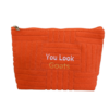 Clutch reismake-up tas oranje geit boerin