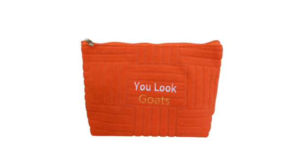 Clutch reismake-up tas oranje geit boerin