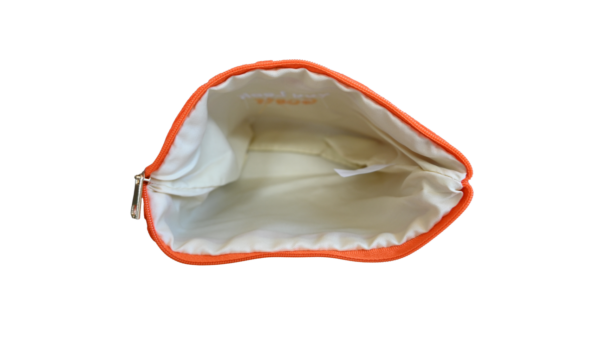 Clutch reismake-up tas oranje geit boerin open rits goud
