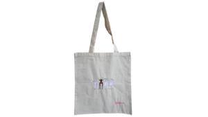 Geitenboerin tas toto bag kartoen roze bruin uier geiten melken shopping bag