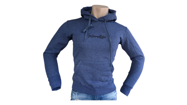 Hoodie blauw grijs azuur geitenmelkster zwart stijlvolle sweater
