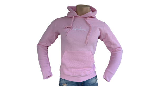 Hoodie roze geit boerin wit sweater