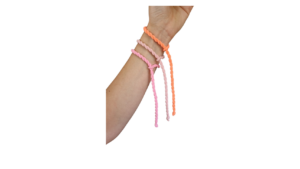 Licht roze oranje elastiek touw geit boerin stijlvolle