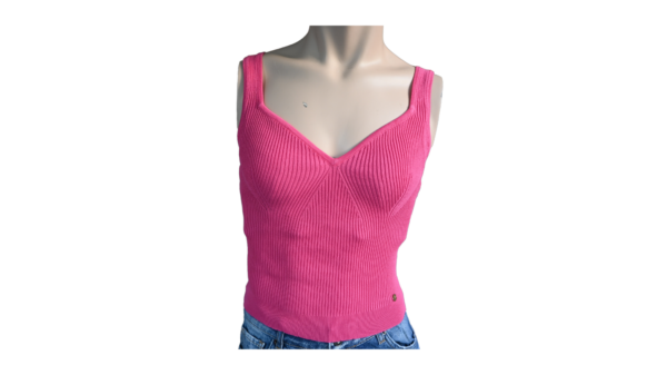 Top topje roze geit boerin hartvormig hals stijlvolle