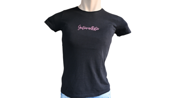 t-shirt geitenmelkster geit boerin roze ronde hals