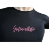 t-shirt geitenmelkster geit boerin roze ronde hals tekst