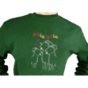 Sweater geitenboerin groen kerst let it goat geit muziek rood, geel, grijs voorkant