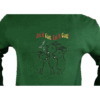 Sweater geitenboerin groen kerst let it goat geit muziek rood, geel voorkant