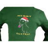 Sweater trui merry goatmas geitenboerin geit rood wit grijs bel muts kerst voorkant