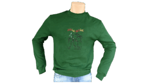 Sweater trui geitenboerin groen kerst let it goat geit muziek rood, geel Sweater trui geitenboerin groen kerst let it goat geit muziek rood, geel