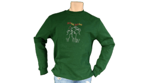 Sweater trui geitenboerin groen kerst let it goat geit muziek rood, geel, grijs Sweater trui geitenboerin groen kerst let it goat geit muziek rood, geel, grijs
